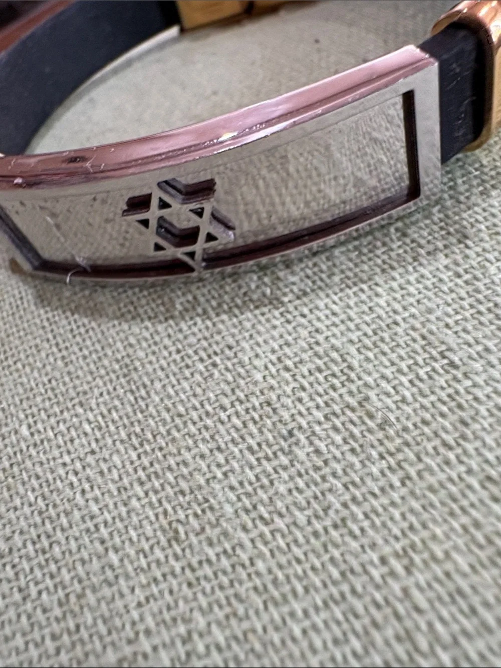 Imported-Israel-stainless steel and Silicone Bracelet with Silver Star of David